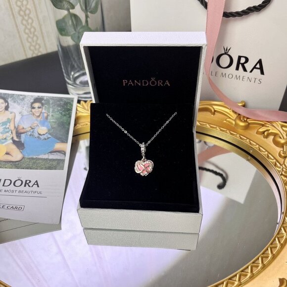 Pandora Sterling Silver Round Halo Necklace - Picture 5 of 8